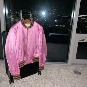 Pink Dries Van Noten viscose bomber jacket in the last medium you can find.